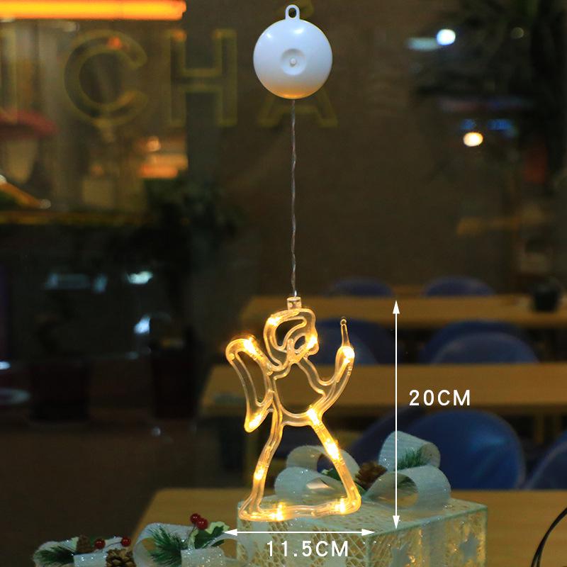 LED Christmas Suction Cup String Lights: Creative Curtain, Tree, Reindeer, and Bell Decorations