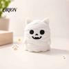 Decorative Shelf Accent 3D Printed Mummy Cat Figurine, Cute Bandaged Kitten Statue for Halloween Tabletop Small Animal Decoration, Compact Sculpture