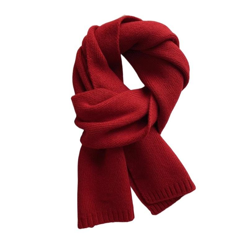 Scarf women's winter new imitation cashmere scarf trendy Korean ins student wool knitted warm couple scarf