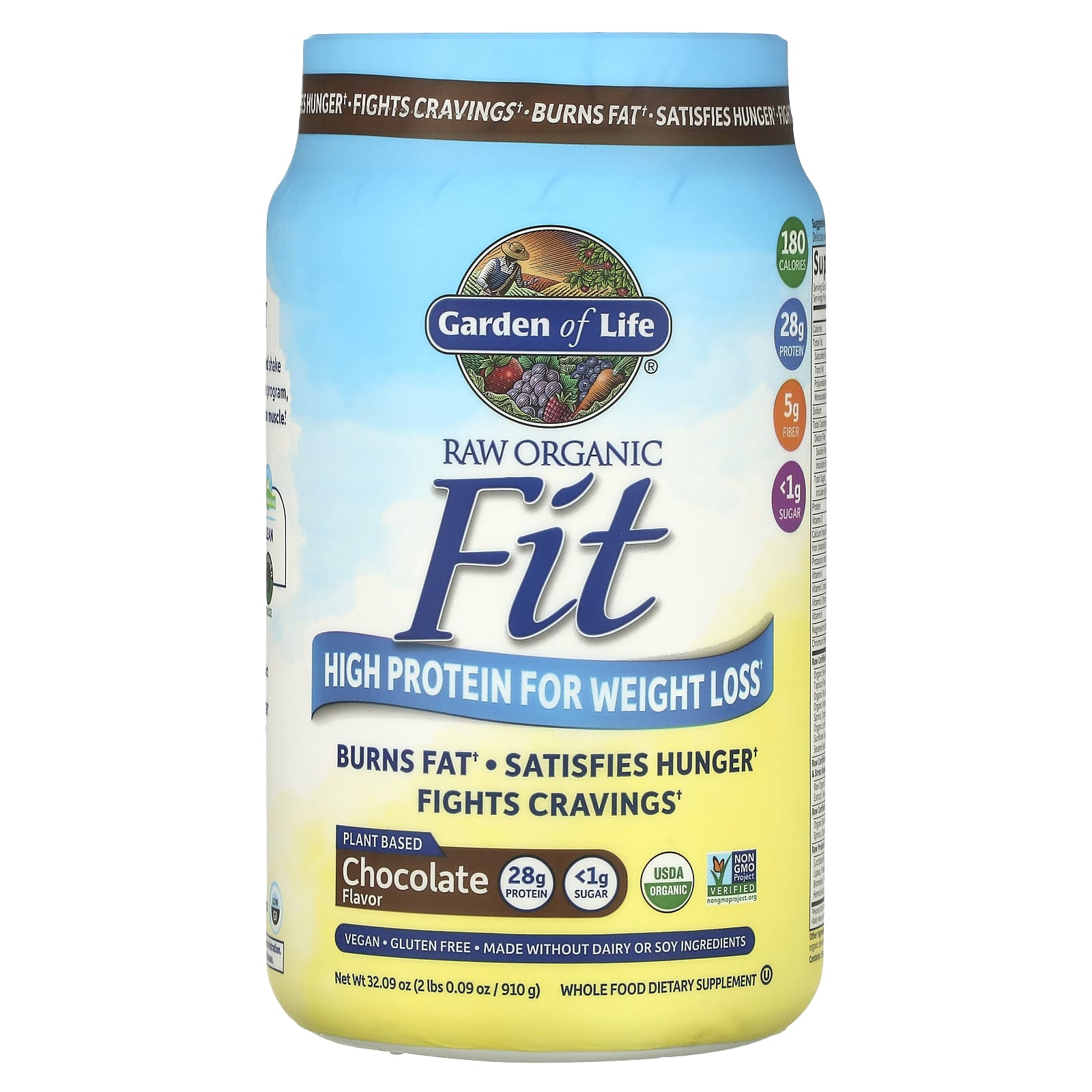 

Raw Organic Fit, High Protein for Weight Loss, Chocolate Flavor, 910G(32.09Oz)
