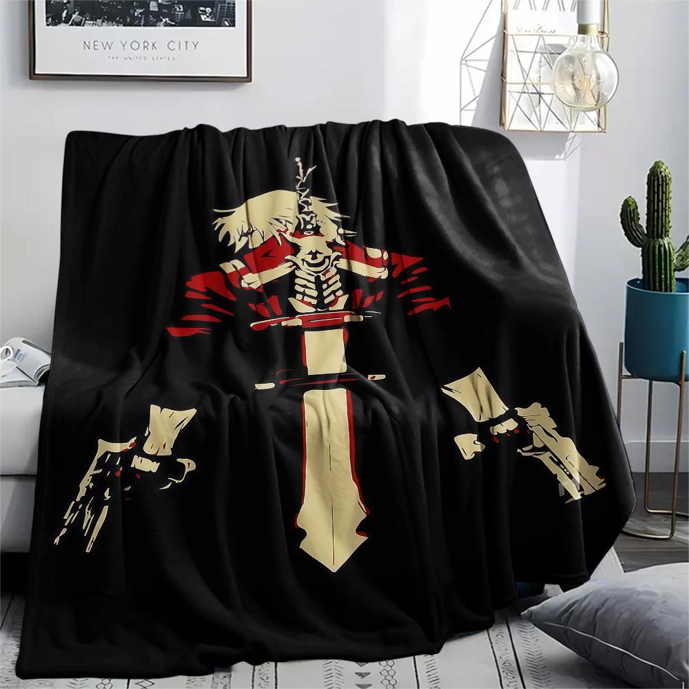 1PC Devil May Cry Print Flannel Blanket, High quality All Seasons, Home Decor, Warmth and Comfort, Perfect for Christmas Gifts