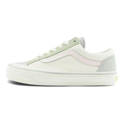 Old Skool Reissue 136 Small Earth Round Toe Durable Breathable Low-Top Skate Shoes Unisex Sneakers White Green Pink VN000MT6BGK