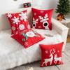 1PC Pillow Cover For Living Room Cushion Cover 45*45cm Cartoon Printed Embroidered Elk Snowman Bedroom Couch Sofa
