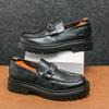 Klassische Loafer mit dicker Sohle für Herren, vielseitig, abriebfeste Sohlen, Herren Büro Business Kleiderschuhe, Leder Freizeitschuhe