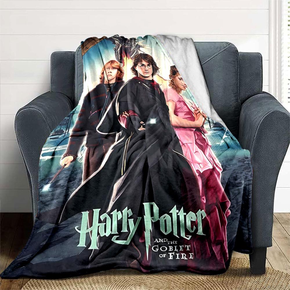 1pc Harry Potter, Goblet of Fire Flannel Blanket Soft Warm Throw for Home, Office, Travel, All-Season Cozy Bedding Gift L1399