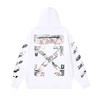 Off-White 2025 Autumn/Winter New Newspaper Arrow Pattern Printed Men's Hoodie