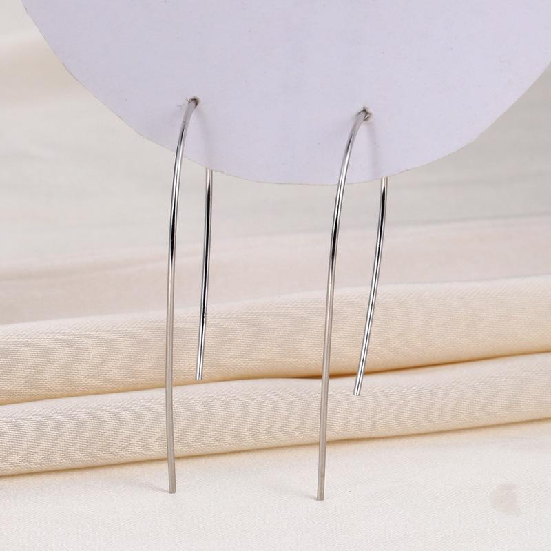 S925 Silver Korean Edition Premium Earrings for Women, Super Immortal, Simple Large Earrings, Exaggerated Temperament Lines Earrings