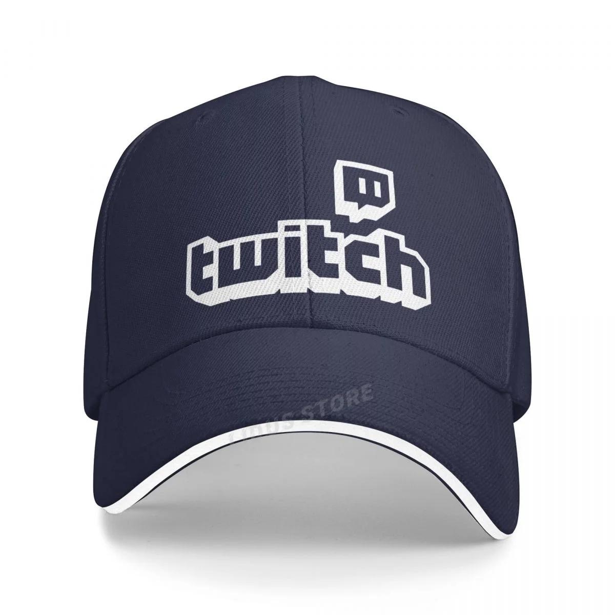 Модная Крутая Бейсболка для Канала Twitch Женская и Мужская Кепка Twitch Унисекс Adjustable темно-синий