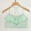 Women's Threaded Sports Bra with Thin Straps & Stylish Back - Fashionable One-Piece Yoga Camisole for Summer