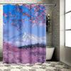 Cherry Blossoms and Mount Fuji Waterproof Shower Curtain Heat Resistant Machine Washable Non-Transparent 180x180cm