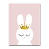 Decorazione Quadro Stile Nordico Stanza Bambina Decorazione Asilo Arte da Parete Tela Poster Minimalista Corona Coniglio Stampa Rosa Pittura Cartoon