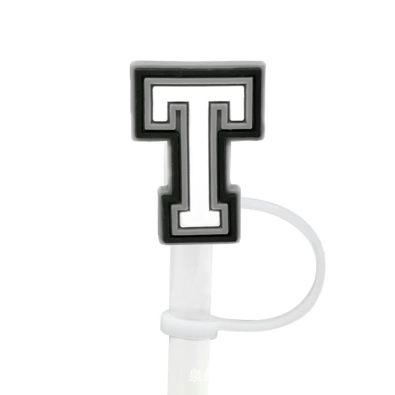 1Pcs Letter Silicone Straw Covers Cap Compatible With Stanley 30&40Oz Cup10Mm Straw Toppers Reusable Dust-Proof Straw Caps