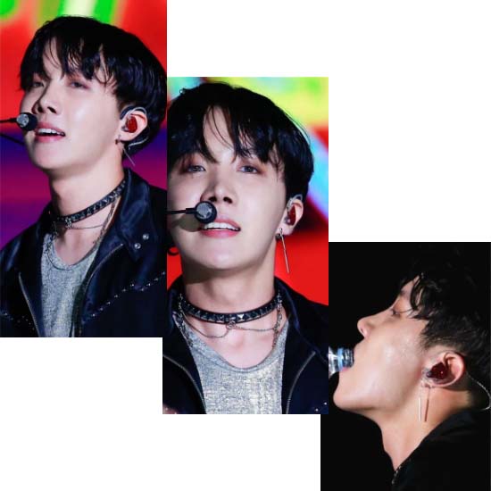 BTS j-hope stili] uzun earring_1 + 1 Rastgele Fotoğraf Kartı uygun