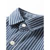 Men's Trendy Retro Casual Denim Shirt: Spring/Autumn Stripe Lapel Long Sleeve