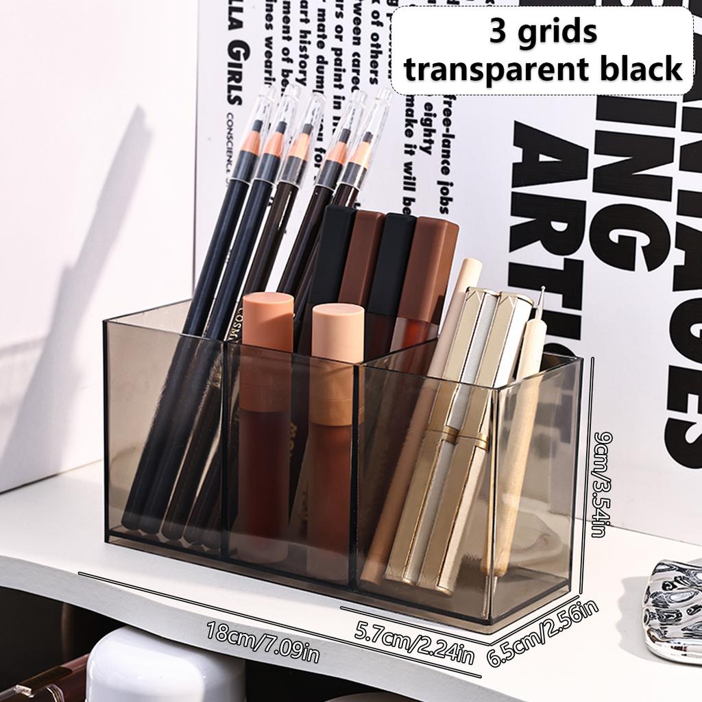 1pc Desktop Acrylic Transparent Makeup Brush Storage Box Organizer Portable Lipstick Makeup Brush Makeup Pen Holder Storage Box