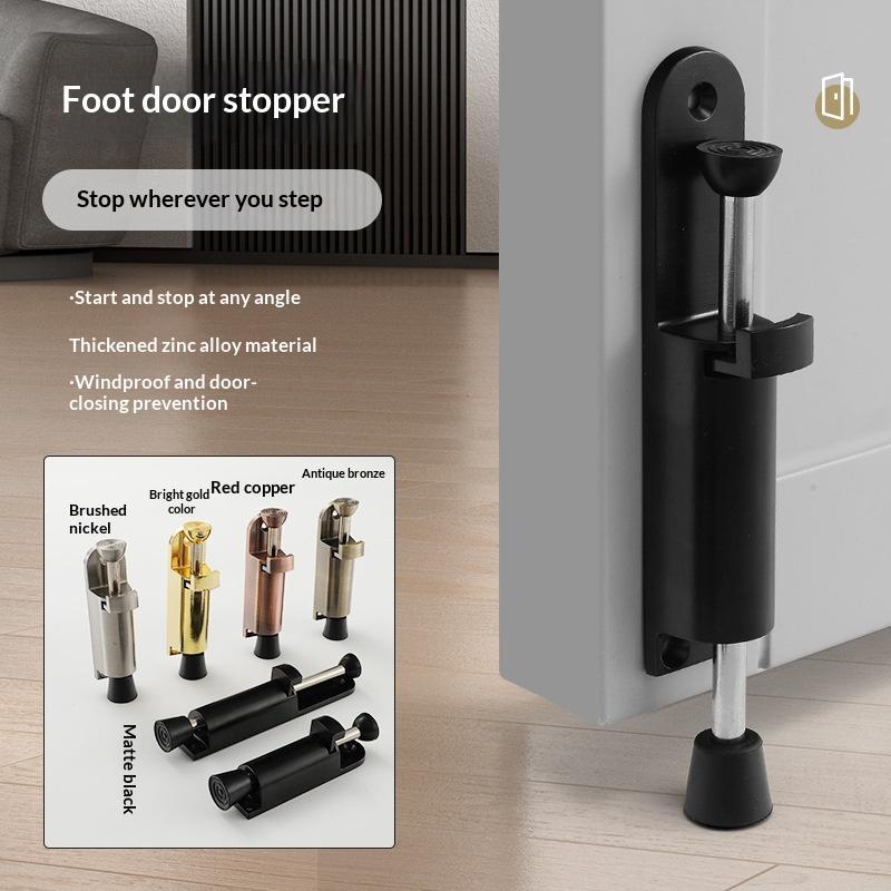 Kick Down Door Stop Premium Heavy Duty Zinc Alloy Anti Skid Rubber Base Easy Installation for Dorm Room Student Use