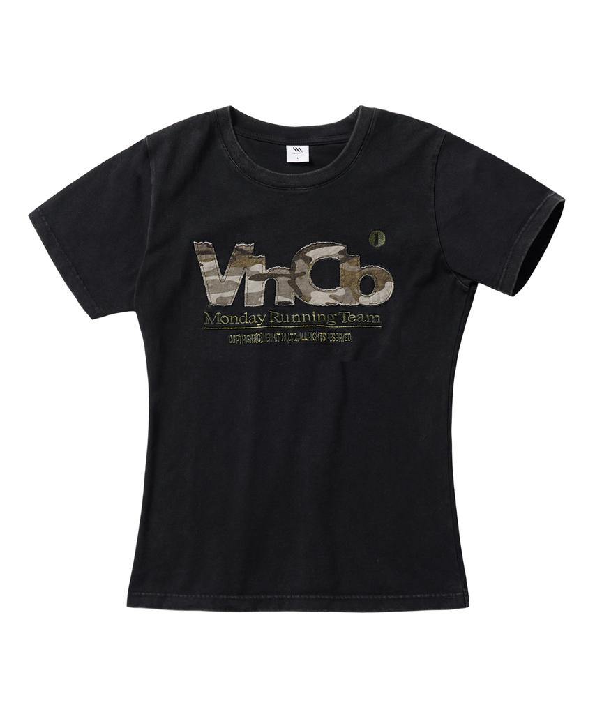 VENHIT Mrt Applique Washed Slim Fit Short Sleeve Tee