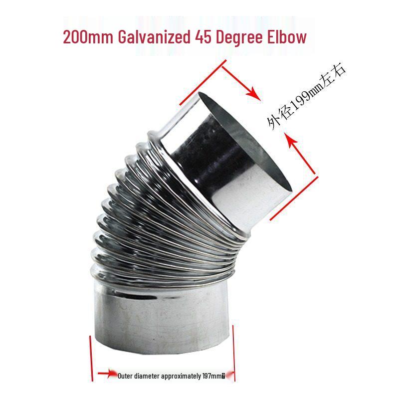 Galvanized Iron Wood Stove Chimney Ventilation Pipe - 3-Way for Kitchen and Fireplace