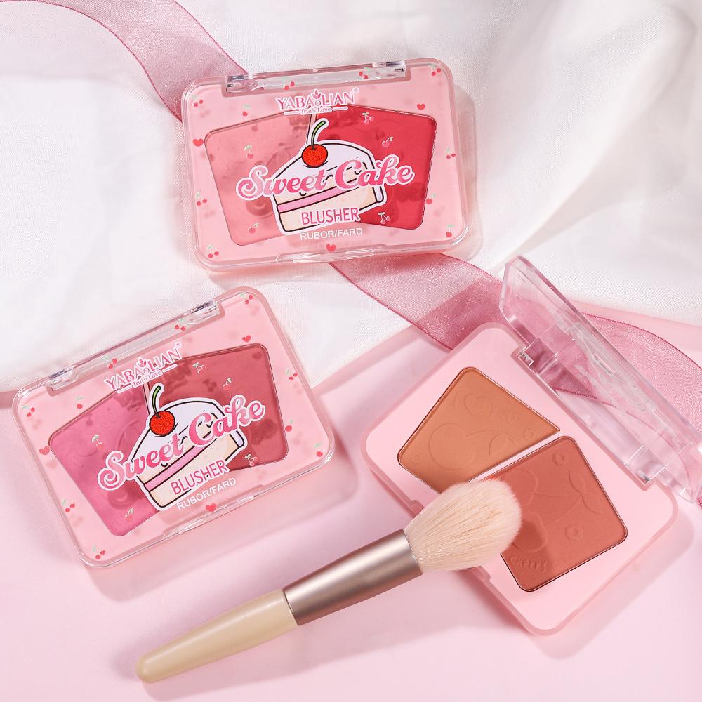Six-color Rouge Velvet Matte Blush Fine Glitter Pearl Waterproof Potato Mash Blush Facial Makeup