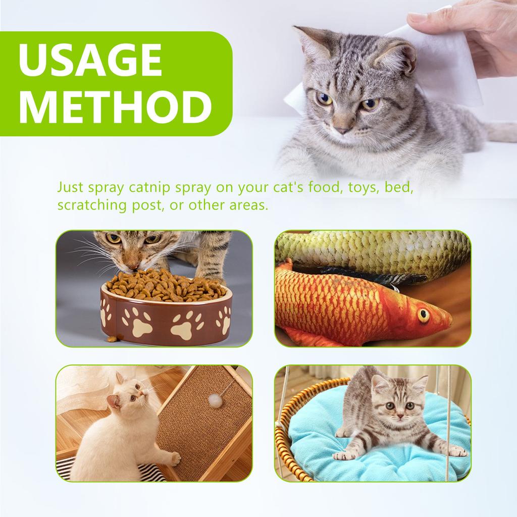 Yegbong Cat Mint Spray Relieves Cat Anxiety Enhances Pet Vitality Health No Odor No Residual Care Calms Pet Nerves and Eliminates Restlessness Spray