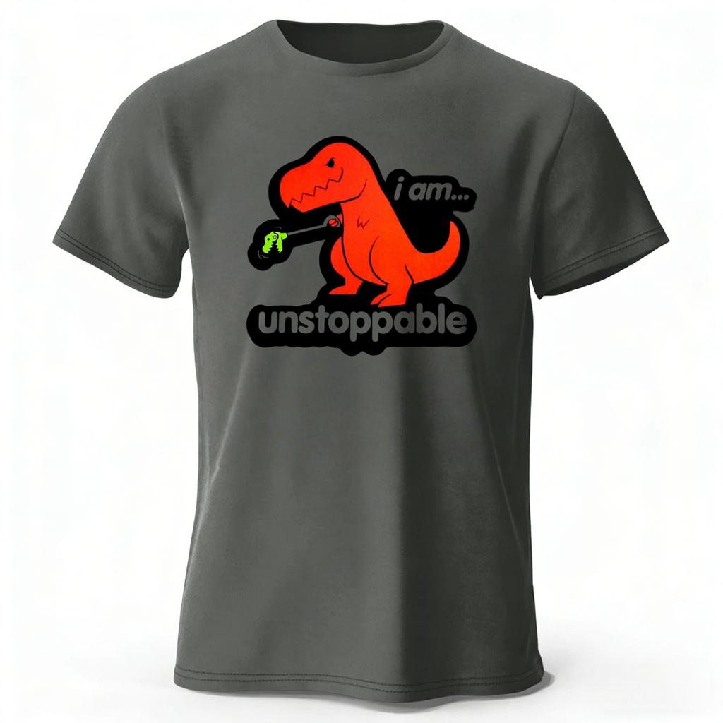 New Fun and Bizarre Tyrannosaurus Rex Pure Cotton Tshirt for MenWomen Loose Large Breathable Sports Short Sleeves Trendy Style