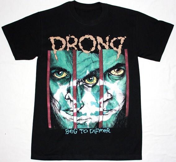 PRONG BEG TO DIFFER Черная футболка унисекс из плотного хлопка, все размеры C068 XL
