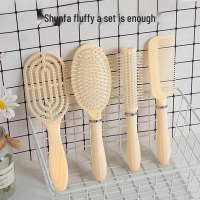 Anti-Static Airbag Massage Comb - Fluffy Styling & Detangling Brush for Ladies, Home, Students, Wet/Dry Use, Portable Vent Design