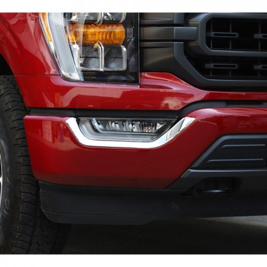 2x Front Fog Light Lamp Eyebrow Cover Trim Bezles For Ford F150 - Chrome