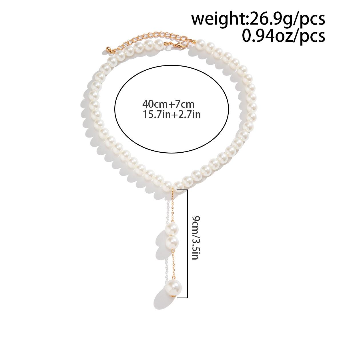 

Простое ожерелье-портрет ручной работы Y-образной формы, темпераментное многослойное ожерелье с кисточкой из искусственного жемчуга особой формы