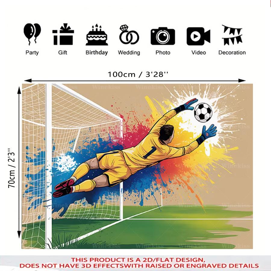 Soccer Goalkeeper Football Photo Backdrop, for Party Photo Booth Indoor Outdoor Decor