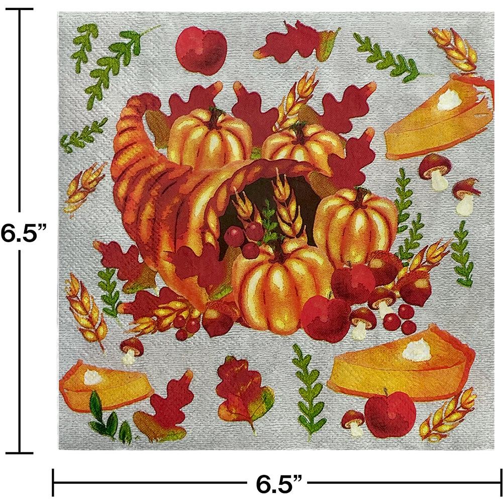 

20 шт./упак. 33*33 см 2-слойные одноразовые салфетки для вечеринок с узором на День благодарения