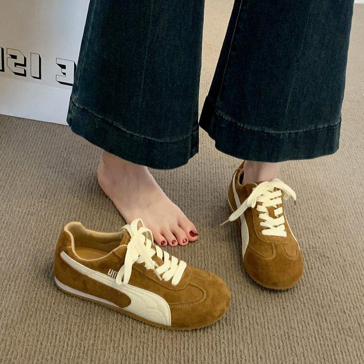 Retro Dexun Shoes Women's 2025 New Spring Flat Single Shoes Fashion Casual Red Sports Shoes Women's Shoes
