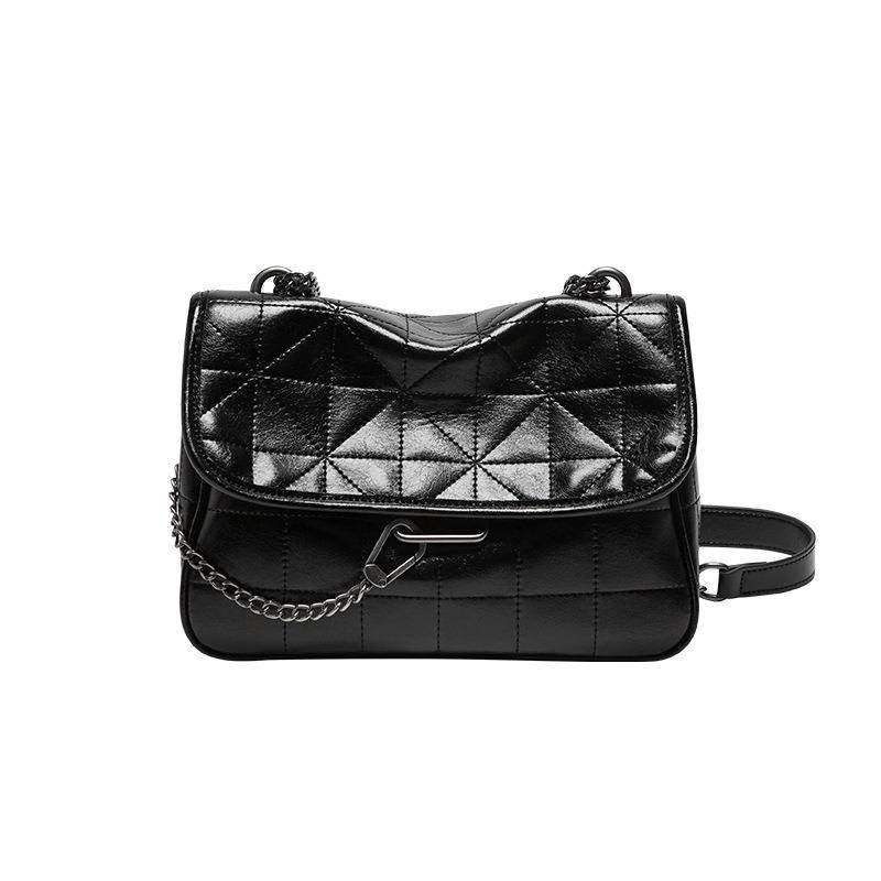 

Женская сумка через плечо, маленькая квадратная сумка, черная сумка на цепочке, женская сумка из натуральной кожи чёрный
