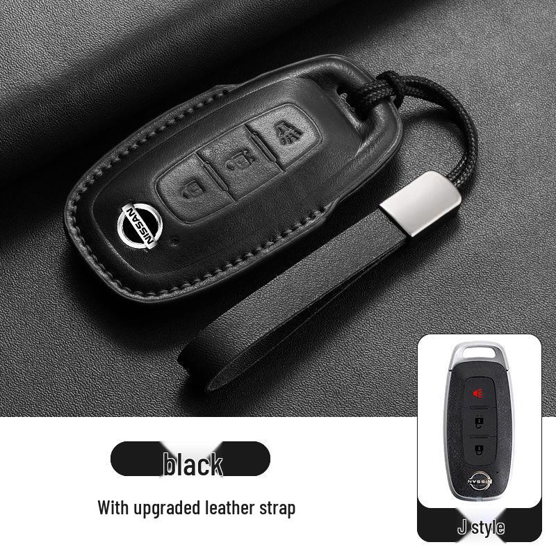 Nissan Altima 23 Model Key Case Suede Leather - Fits 14th Gen Sylphy, Qashqai, X-Trail, Kicks, Murano, Tiida