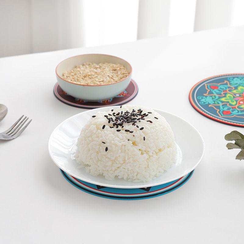 Large 3D Ethnic Style Silicone Heat-Resistant Placemat & Coaster Set