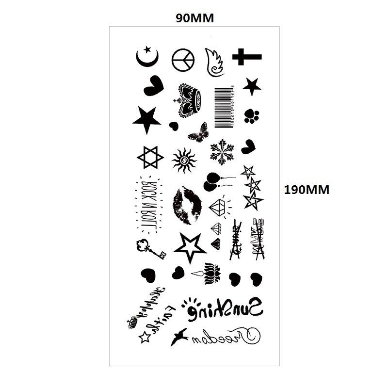English Tattoo Sticker Feather Red Lip Totem Arm Circle Set Simulation Waterproof Tattoo Sticker