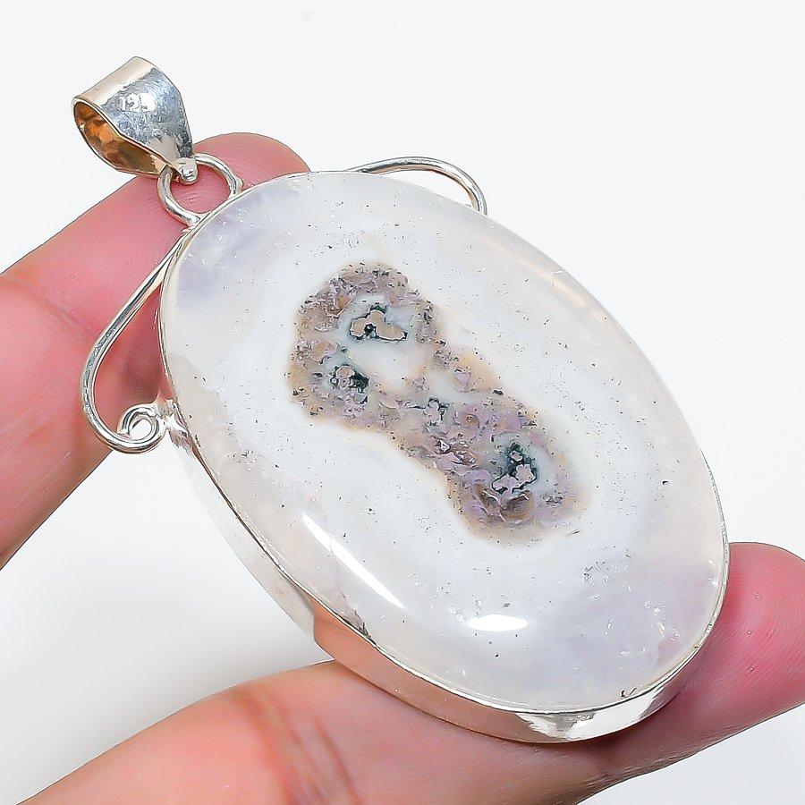 Natural Solar Quartz Gemstone Handmade 925 Sterling Silver Pendant 2.64  AP-15761