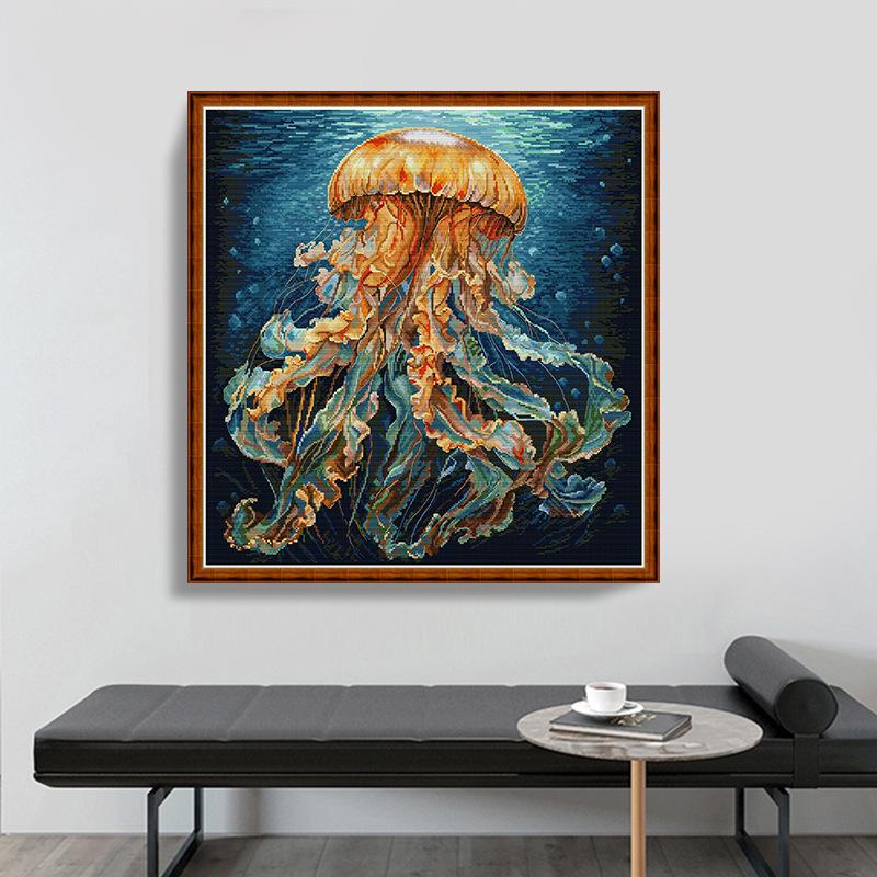 Cross Deep Sea Jellyfish Pendant Decoration For Living Room Accessory