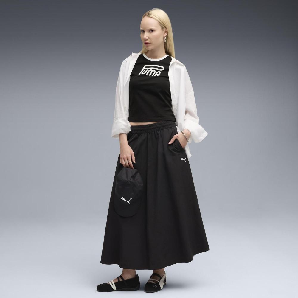 Puma W T7 Woven Midi Skirt 634064 01bk