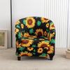 European Printed Semi-circular Single Sofa Cover Thickened Segmented Internet Cafe Slipcover Hotel Coffee Shop Elastic Anti Slip Home Protective Cover