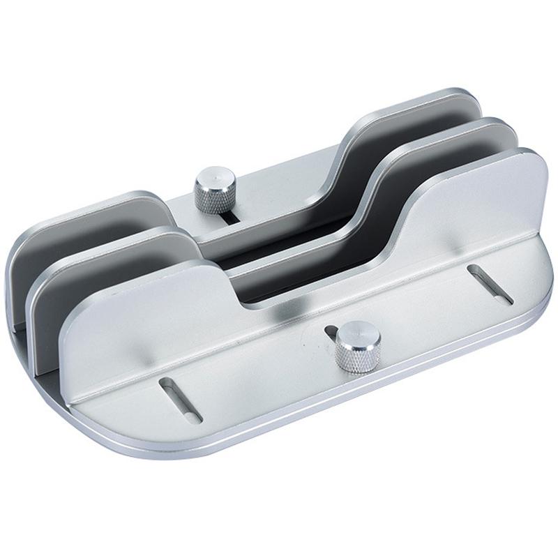 

Z34A Large Size Dual Slot Notebook Vertical Storage Base Adjustable Aluminum Alloy Laptop Desktop Stand Silver