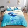 Mermaid Duvet Cover Set,Starfish Blue Undersea Style Dreaming Fairy Tale Bedding Set Girly Comforter Cover Bedroom Decor Gifts