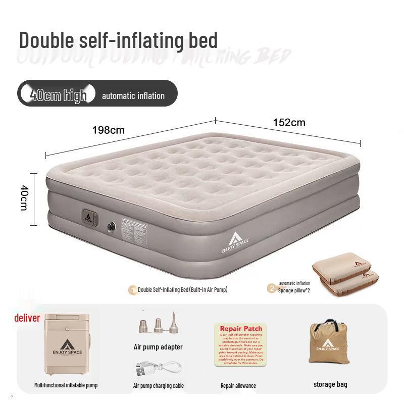ENJOYSPACE Automatic Inflatable Camping Mattress - Foldable Single/Double Air Bed