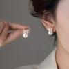 Fashion Crystal Zircon Bow Knot Stud Earrings For Women Elegant Flower Pearl Rhinestone Red Earring Party Christmas Jewelry Gift