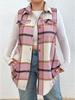 European & American Autumn/Winter Women's Fashion Plaid Sleeveless Turn-Down Collar Vest with Side Pockets
