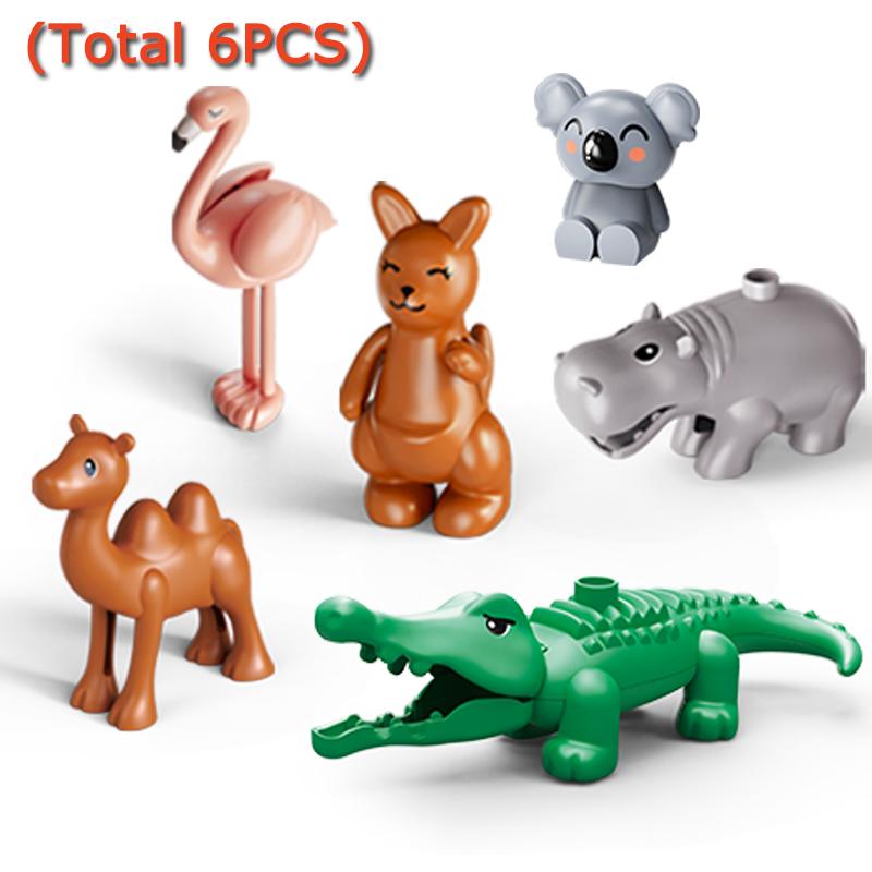 8pcs/7pcs/6pcs Animal Building Blocks Set Educational Creative Construction Toys Animal Design Toys Large Animal Blocks Kid Gift