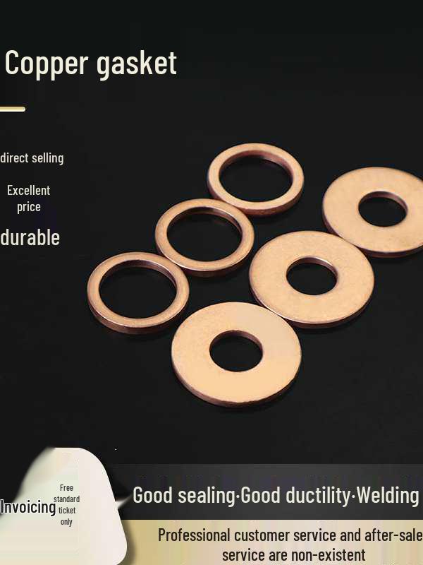 Purple Marine Table Wear-Resistant Metal Gasket, 2mm Round Washer Copper Washer M8*18*1.5 (5 pcs)