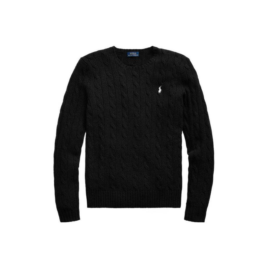 Polo Ralph Lauren FW22 Однотонный вязаный свитер из шерсти с длинным рукавом для женщин Черный WMPOSWENC020471-001 S 14900₽