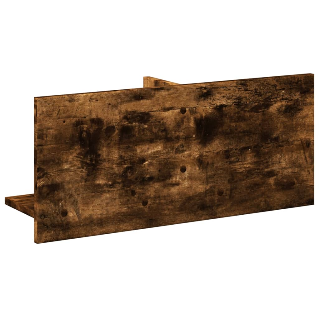 Wall Cabinet 70 x 16.5 x 30 cm Smoked Oak Wood Based Material