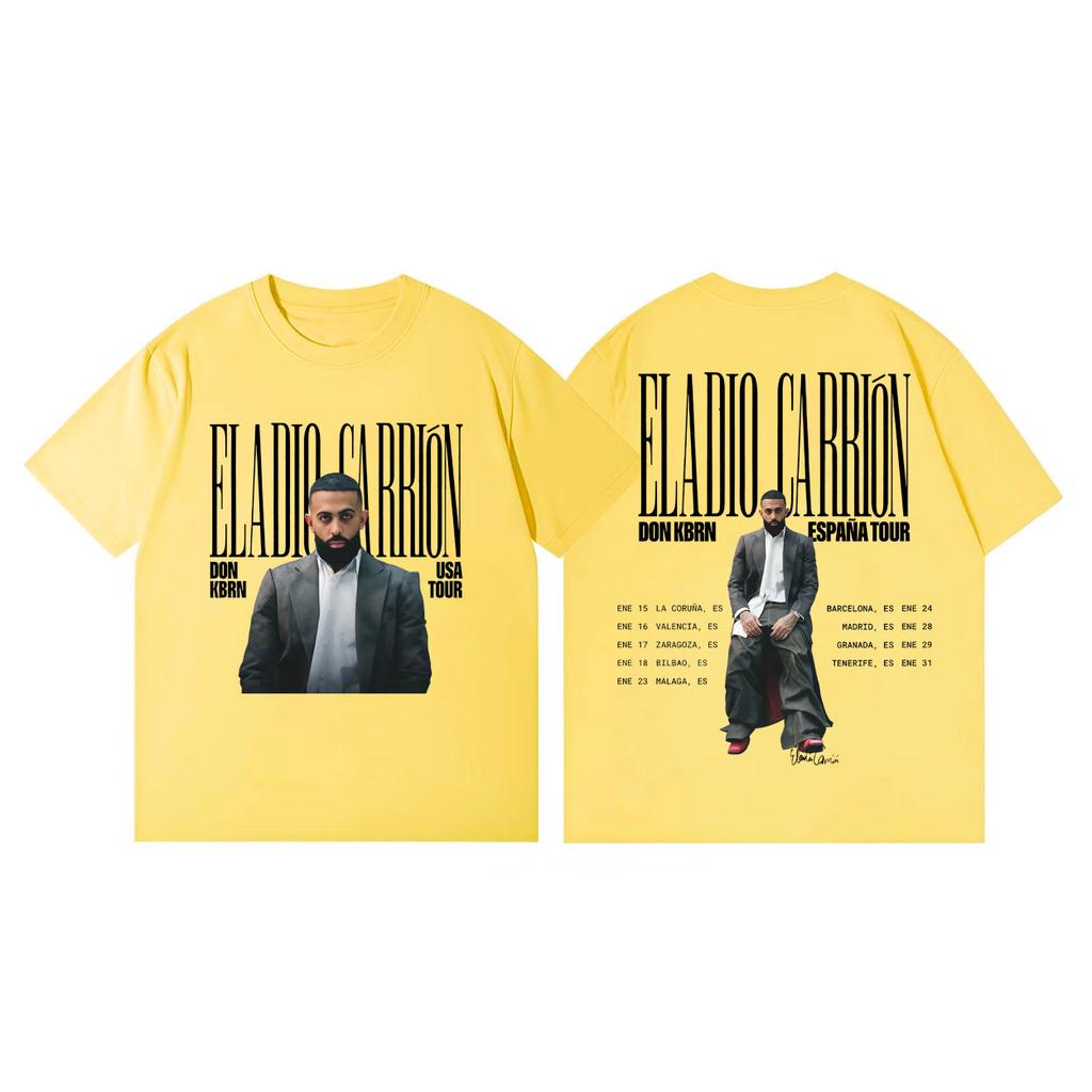 Eladio Carrion Don Kbrn Tour 2026 Grafik T-Shirts Mode Hip Hop Kurzarm-T-Shirts Unisex Damen Lässiges Lockeres Baumwoll-T-Shirt